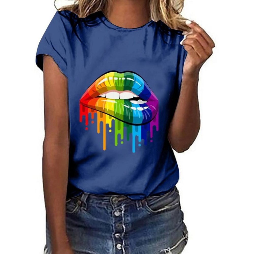 Lips Gesture Print T shirt Branded Wear For Less